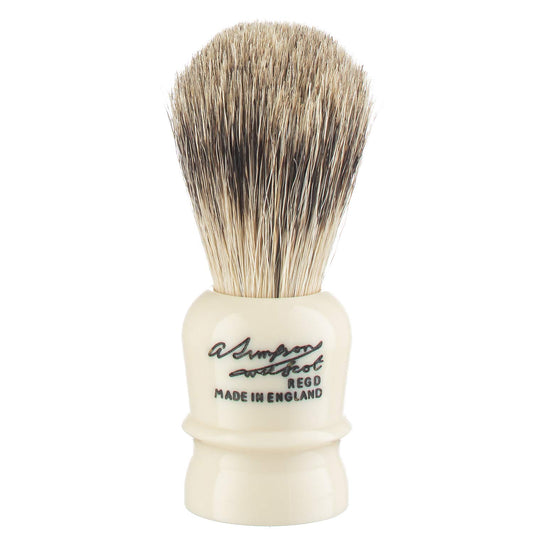 Simpsons Wee Scot Best Badger Hair Shaving Brush With Imitation Ivory Handle