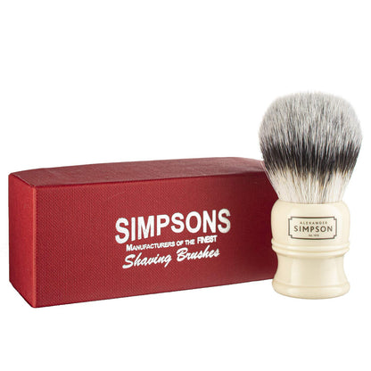 Simpson Shaving Brushes Alexander Trafalgar Synthetic Shaving Brush with Imitation Ivory Handle