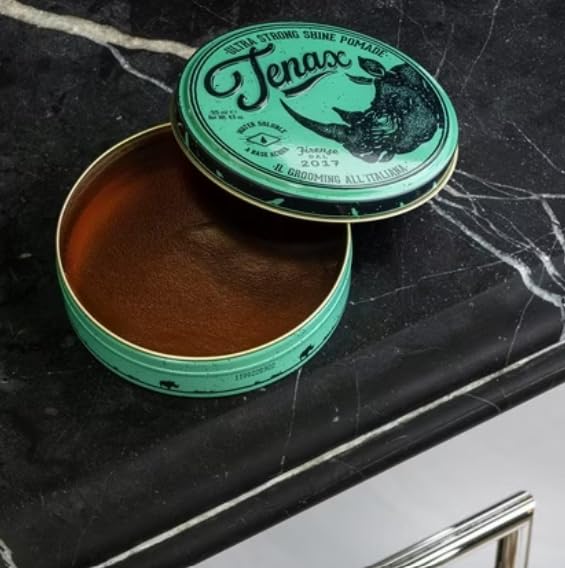 Tenax Extra Strong Hold Hair Pomade, 125ml, Water-Based Pomade for Men with a Firm Hold and High Shine, Men's Hair Wax, Ideal for Dry or Damp Hair (Dual Pack)