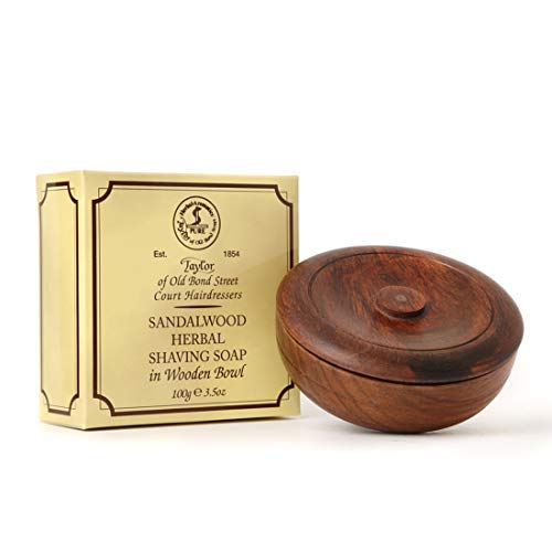 Taylor of Old Bond Street 100g Wooden Bowl Sandalwood Herbal Shaving Soap