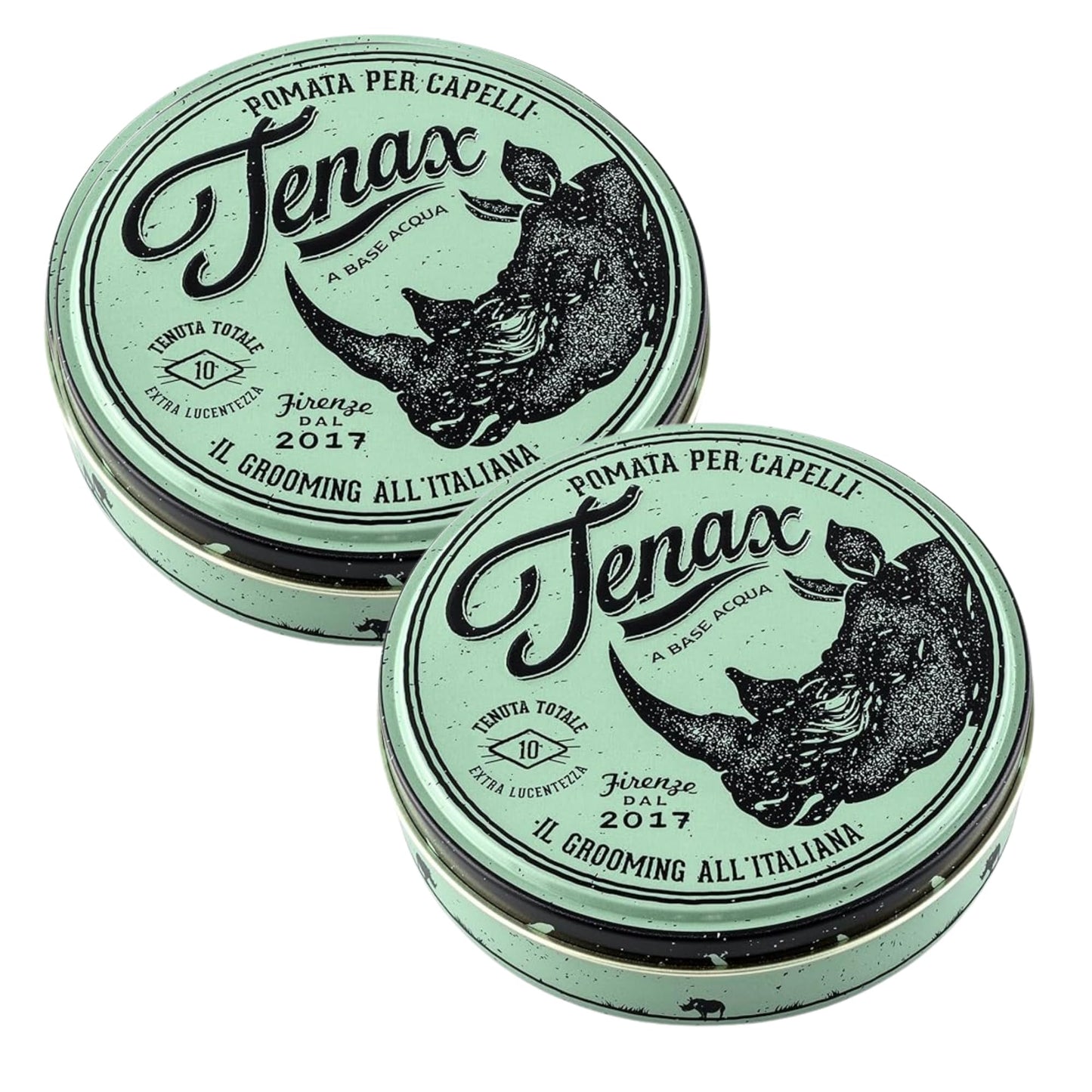 Tenax Extra Strong Hold Hair Pomade, 125ml, Water-Based Pomade for Men with a Firm Hold and High Shine, Men's Hair Wax, Ideal for Dry or Damp Hair (Dual Pack)