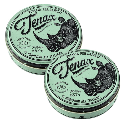 Tenax Extra Strong Hold Hair Pomade, 125ml, Water-Based Pomade for Men with a Firm Hold and High Shine, Men's Hair Wax, Ideal for Dry or Damp Hair (Dual Pack)