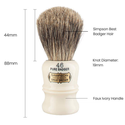 Simpsons Berkeley 46 Pure Badger Hair Shaving Brush