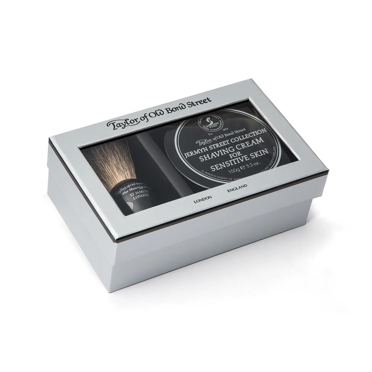 Taylor of Old Bond Street Jermyn Street Shave Brush & Shaving Cream Bowl 150g Gift Set