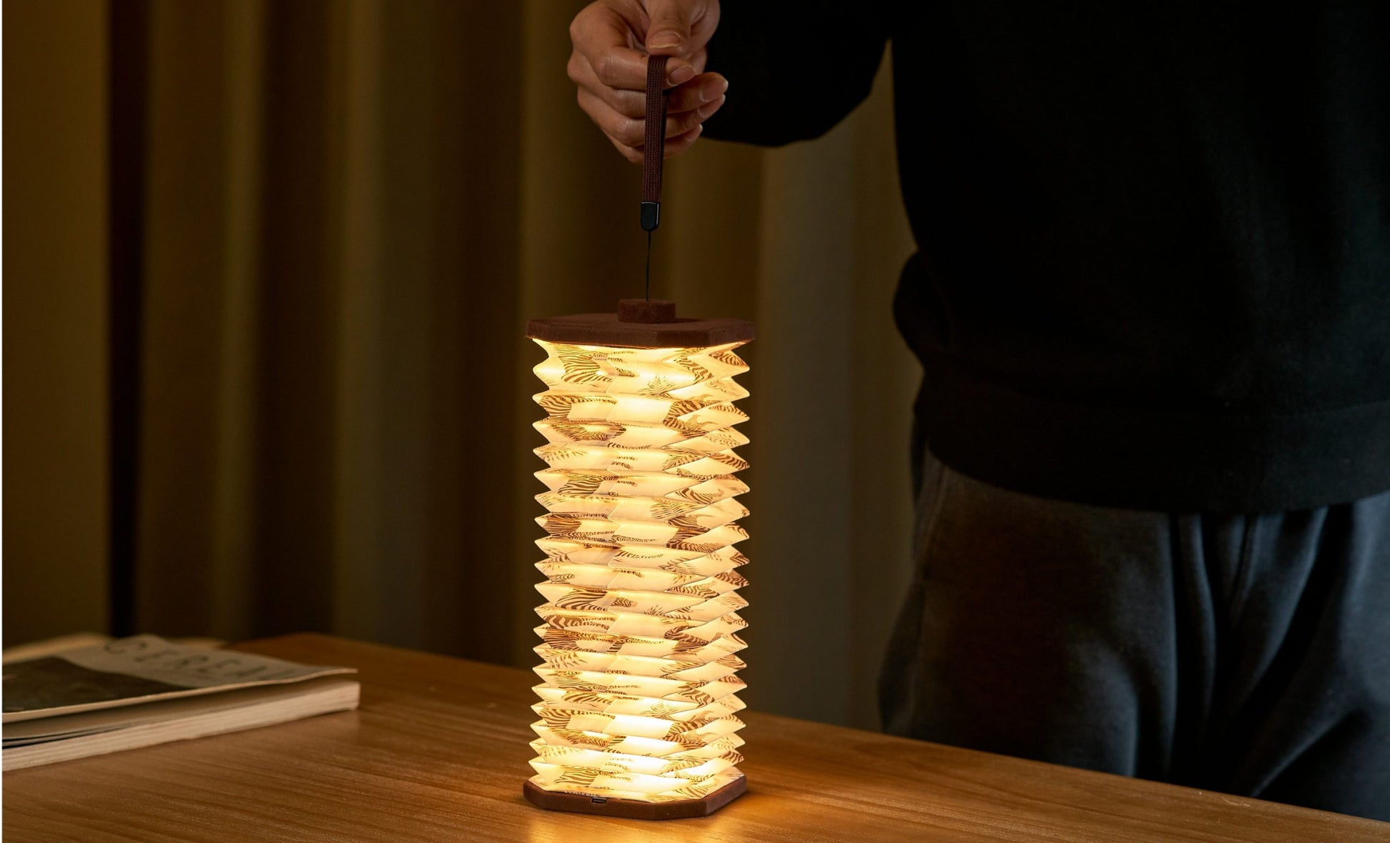 Velvet Accordion Lamp