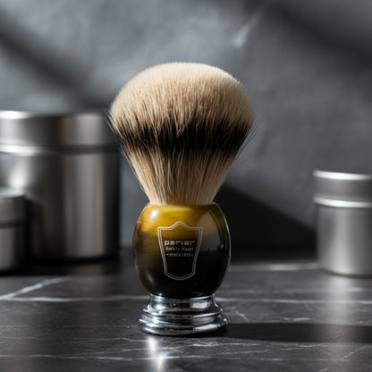 Parker - Silvertip Badger Bristle Faux Horn Handle Shaving Brush Only