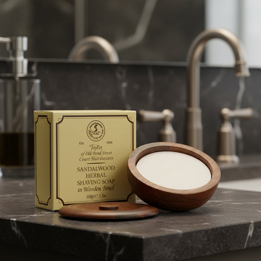 Taylor of Old Bond Street - Sandalwood - Wooden Bowl - Shaving Soap - 100g -Gift Set