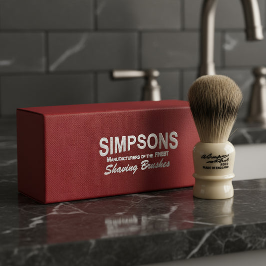 Simpsons - Wee Scot - Best Badger Hair Shaving Brush With Imitation Ivory Handle