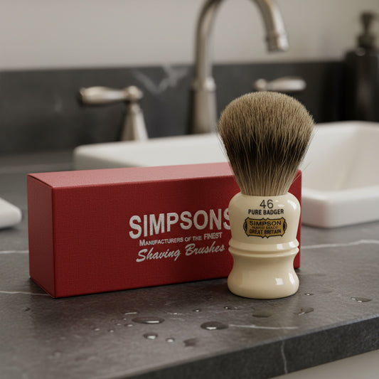 Simpsons - 46 Best Badger -Shaving Brush with Imitation Ivory Handle